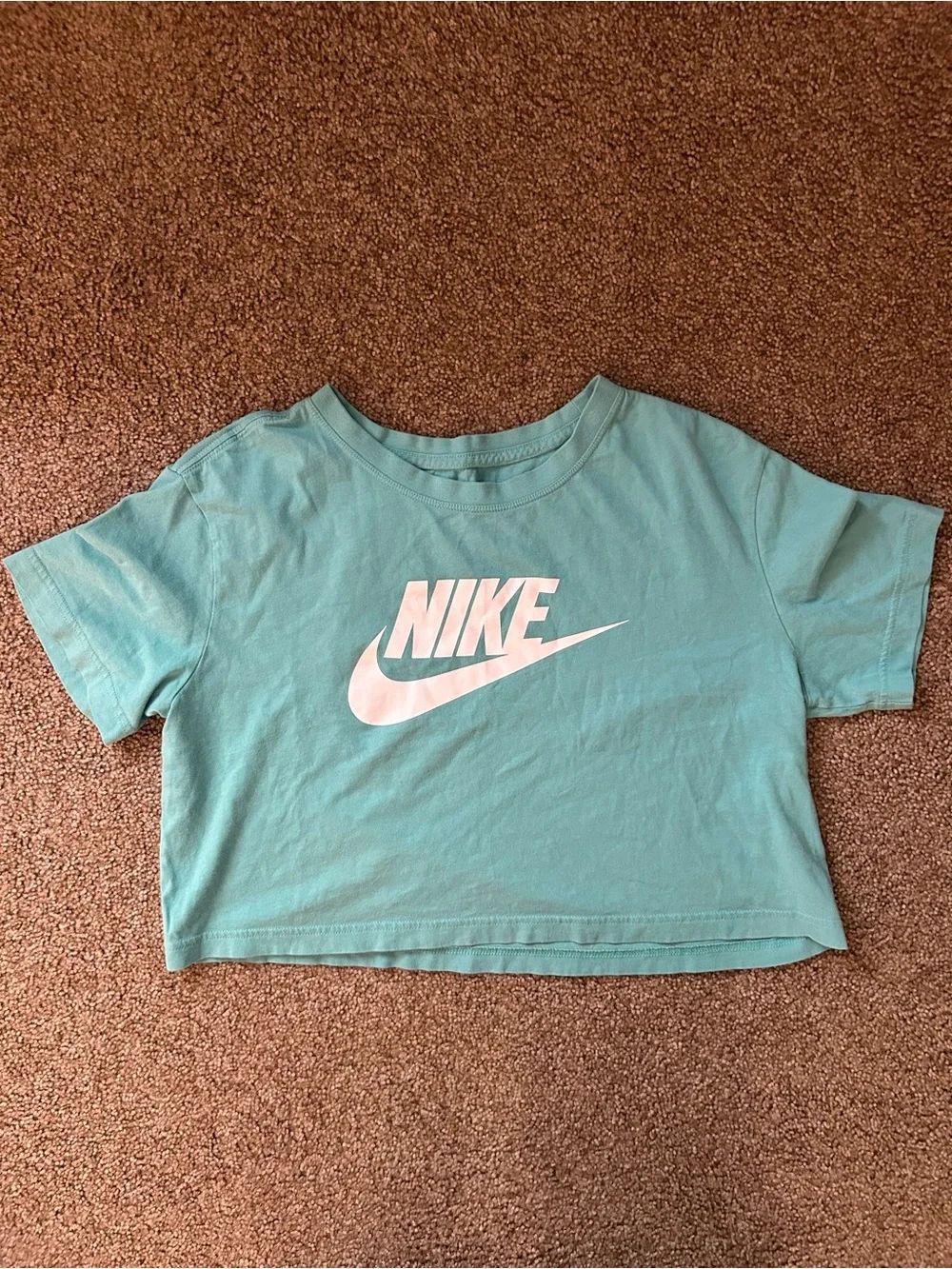 Nike Blue Logo Crop T-Shirt